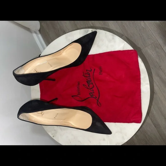 SOLD!! Christian Louboutin Pigalle Follies Suede Black Pumps, Size 41.5 EU - Picture 8 of 8